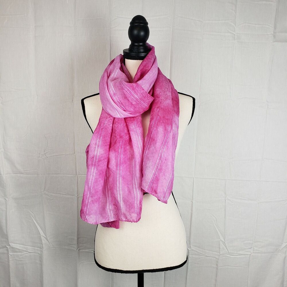 Twig & Arrow Womens Pink Viscose Lightweight Neckwarmer Rectangle Scarf
